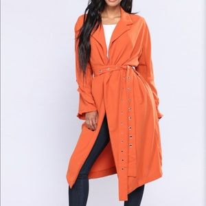 Fashion Nova Midtown Jacket Duster - Rust